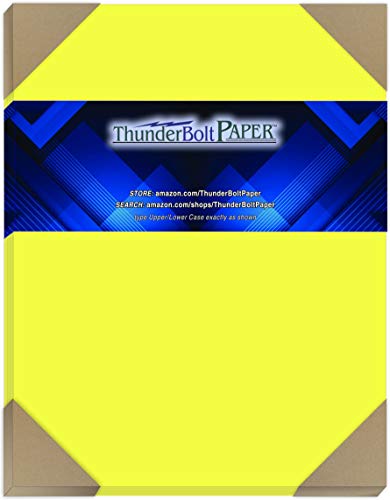 200 Neon Yellow Fluorescent Color Cardstock - 9" X 12" (9X12 Inches) Frame and Sketch Pad Size - 65# lb/Pound Light Card Weight Cover Paper - Quality Printable Smooth Surface Sheets