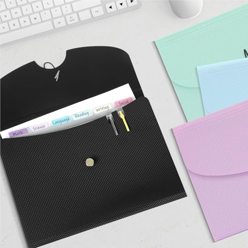 Expandable Accordion Filing Folders Expanding File Folders, A4 Size Accordion Organizer, 7 Pockets for Documents, for School Office Supplies(Purple)