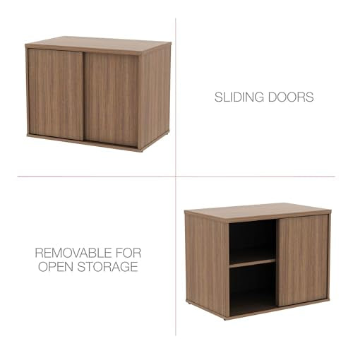 Alera ALE Open Office Low Storage Cabinet Credenza, 29 1/2 x 19 1/8x 22 7/8, Walnut