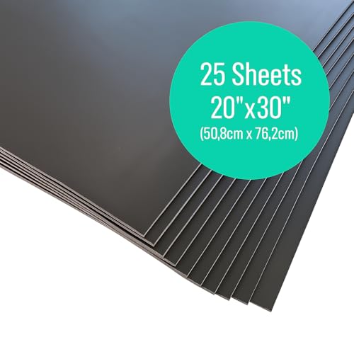 Flipside Products Black Foam Board 20" x 30" - Premium Single-Sided with White Core - 3/16" Thick - Arts and Crafts, Presentations, Signboards, Backing Board, Display, Pack of 25