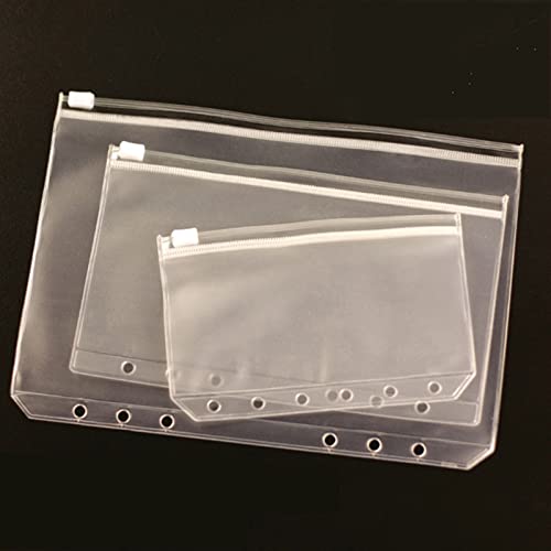 Filing Envelopes 5pcs A5 A6 A7 File Holder Standard Transparent PVC Loose Leaf Pouch with Self-Styled Zipper Filing Organizer Product Binder Plastic Folders (Color : A7)