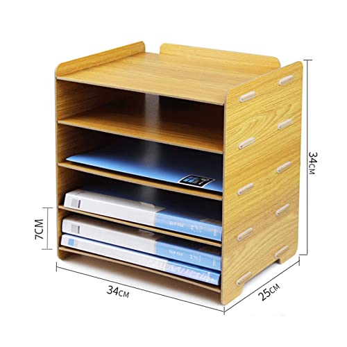 File Magazine Folder Holder File Rack Office Desktop Multi-Layer Magazine Rack Data Storage Box Wooden Storage Classification Box File Organizer File Organizer,1
