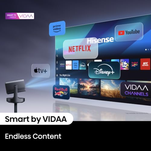 Hisense C2 Ultra, Triple Laser Smart Portable Projector, 4K UHD, 3,000 Lumens, 65” – 300”, Dolby Vision, IMAX Enhanced, Sound by JBL, Netflix Included, Designed for Xbox, Optical Zoom
