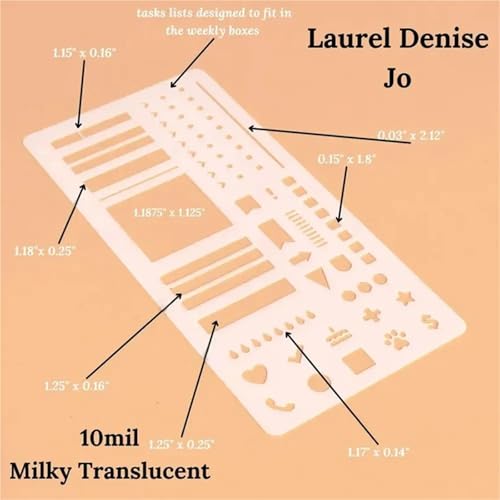 10 Pcs Manual Templates for Planning Calendar Reusable Transparent Log Template Dot Grid Drawing and List