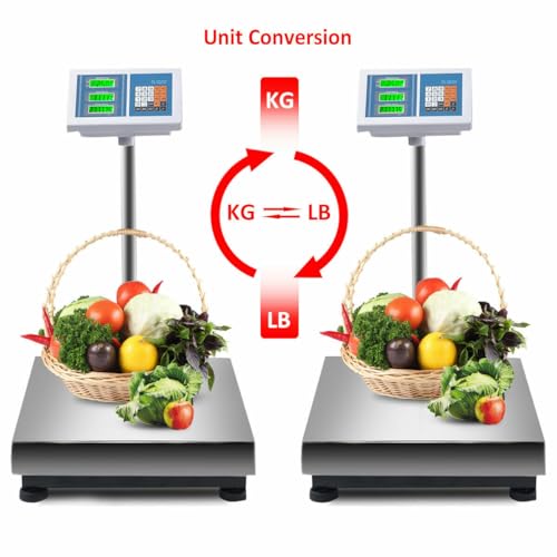 660 lbs.Digital Weight Shipping Platform Postal Floor Scale Backlit LCD Display