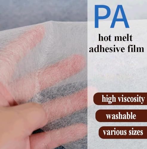 UWYTGF Hot Melt Film Adhesives,Tufting Back Cover Ironing Film in 23G/㎡,Hot-Pressed Film,Tufting Double-Sided Adhesive Lining,Non-Woven Fabric with DIY Carpet Base Cloth Bonding Wash,PA Film-1.12m*5m