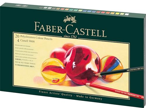 Faber-Castell Art & Graphic Polychromos Colour Pencil, Gift Set, Mixed MediaMulticoloured, Polychromos Gift Set, For Art, Craft, Drawing, Sketching, Home, School, University, Colouring