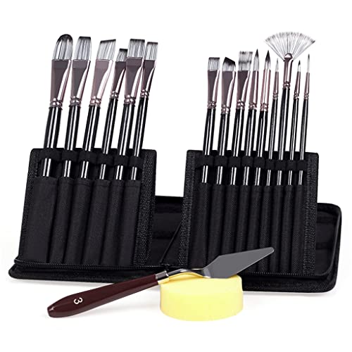 UOHLCX HBJWOV Paint Brushes Set Artist Sponge with Storage Case Watercolors Acrylic Palette Oil Painting Art Supplies