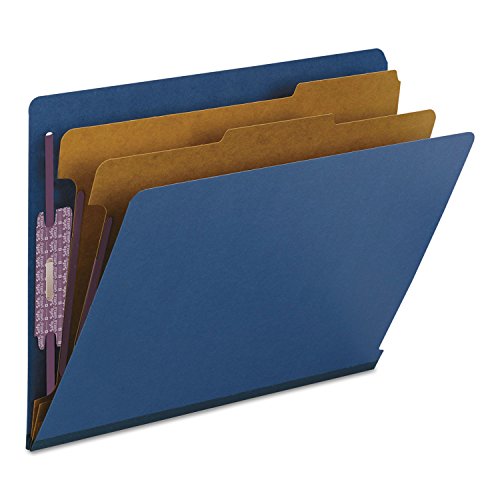 Smead End Tab Classification Folder, Letter, 6-Section, Dk Blue, 10/BX (26784)