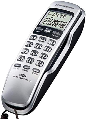 Nikos Wired Telephone Caller ID Large Button Table/Wall Home Office Fixed Landline (Color : Black) Colour Name:White (Color : Gray)