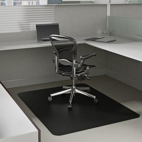 deflect-o 36" x 48" Rectangle Chair Mat for Low Pile Carpet, Black