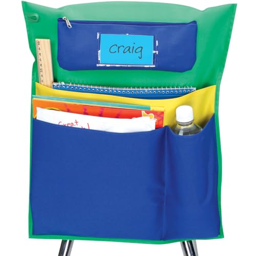 Really Good Stuff Deluxe Multi-Pocket Chair Pockets, 6-Pack, Green