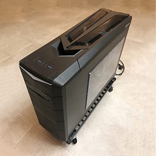 JKSVTF CPU Holder CPU Rolling Stand, Mobile PC Holder, Computer Tower Cart, Computer Host Stand with Wheels Under Home Office Desk Computer Stand (B Medium)