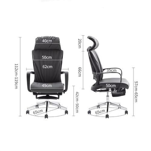 AEYSD-456 Chair Back Support Ergonomic Chair with Head Pillow Leather Office Chairs Adjustable and Rotating Comfortable High Backrest(Orange)