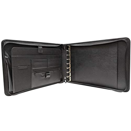 MSP 7 Ring Business Check Portfolio Binder with Handle, Zipper Closure for 3-to-A Pages Business or Personal Checks with Stub (7 Ring Business Check Portfolio)