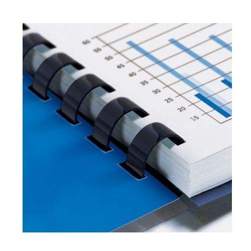 CFS Products Plastic Comb Binding Spines, 1 Inch Diameter, Black, 200 Sheets, 100 Pack 13100