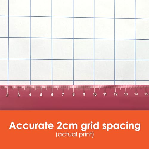 Geyer Instructional 2cm Graph Paper Roll – 36” x 100’ Blue Grid, Large Format Blueprint Paper, 24 lb Bond for Classroom, STEM, Math & Design Projects