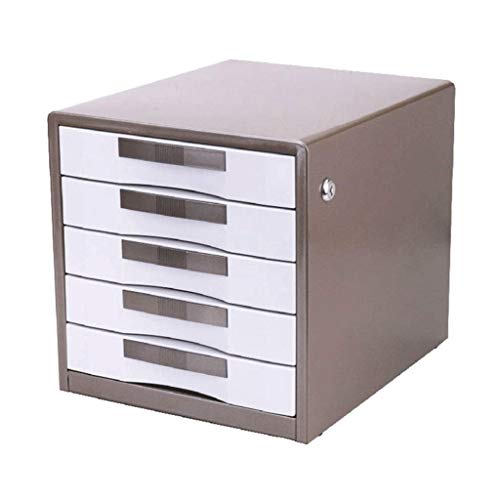 AFPSDLFJDLS File Manager- Drawer File Cabinet with Lock, Desktop Drawer Organizer，30 * 35 * 30.8cm(Gray)