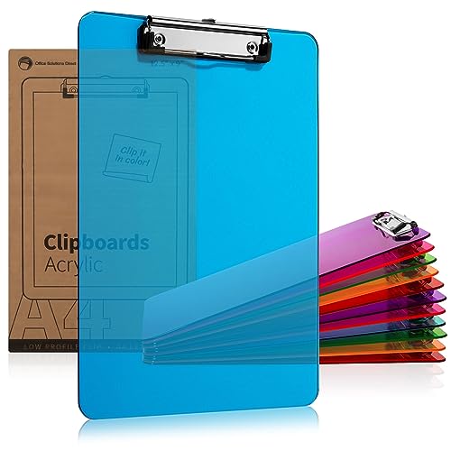 12 Pack Colored Clipboards for Classroom, Clip Boards, Plastic Clipboard