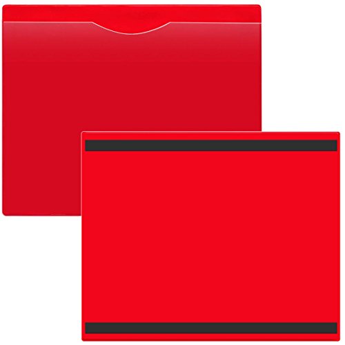 StoreSMART – File Jacket with Magnetic Back - 25-Pack – Red Plastic Back, Clear Plastic Front - 8 1/2 x 11 - Lean / 5S / Six Sigma (FJ85PQRM-LEAN-25)