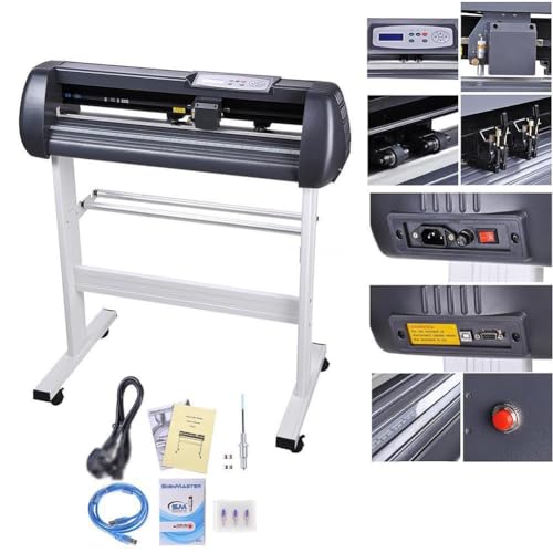 UILMLIO Vinyl Cutter Machine for Paper Cutting, LCD Display, Semi-Automatic Design, Adjustable Speed 10-800mm/s for Office Use, Versatile Applications SK1100