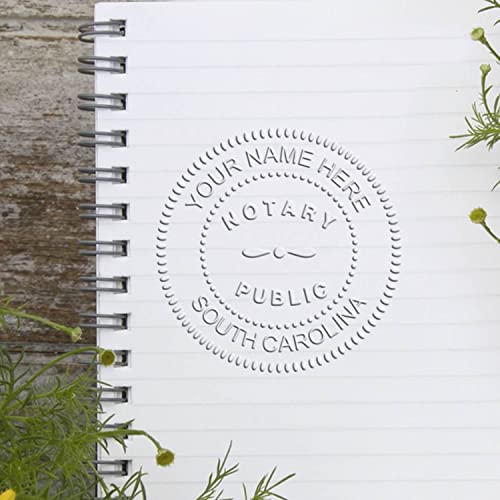 Heavy Duty South Carolina Notary Embossing Seal, Long Reach Desk Stamp SC