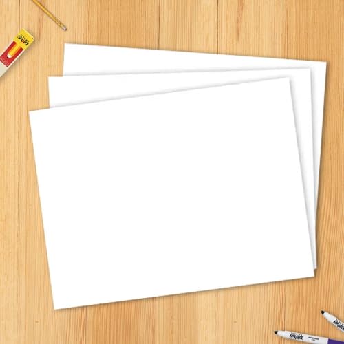 School Smart Railroad Poster Board Paper, 22 x 28 Inches, 4-Ply, White, Pack of 100