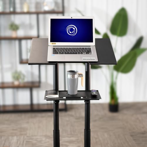 VIVO Black Mobile 24 x 16 inch Lectern Podium, CART-V03E