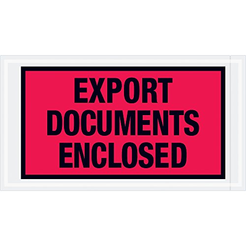 Poly Bag Guy Tape Logic® "Export Documents Enclosed" Envelopes, 5 1/2" x 10", Red, 1000/Case
