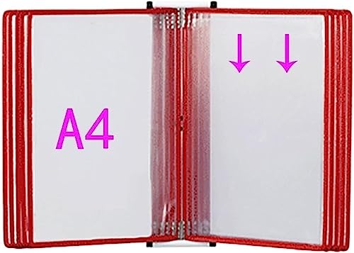 KGDJBGSE Wall Mounted Display File Holder A4 Folder With 10 Sleeves For Documents(Yellow)