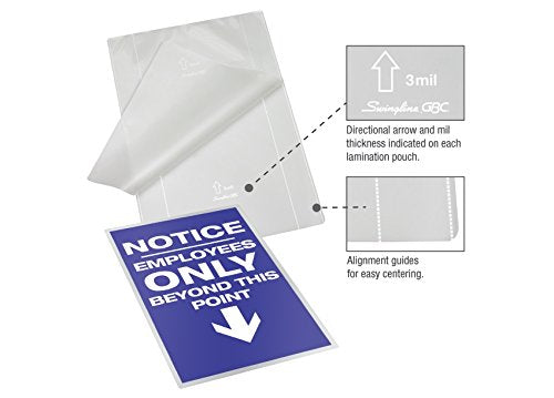 GBC Swingline Thermal Laminating Sheets / Pouches, Letter Size, 7 Mil, Speed Pouch, EZUse, 100-Count (3200717)