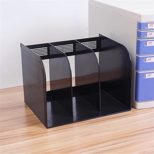 Desk File Organizer, File Magazine Folder Holder 3 Compartment Documents Organizer Files Cabinet Shelf
