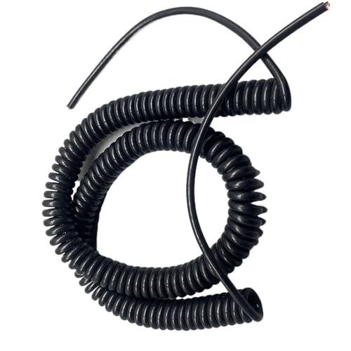 6 Core 20AWG 0.5mm2 Coiled Curly Mains Flex Cable Spring Wire