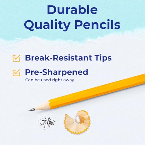 Rosmonde Pencils Bulk, 365 Pack, Pre Sharpened #2, Pencils With Top Erasers