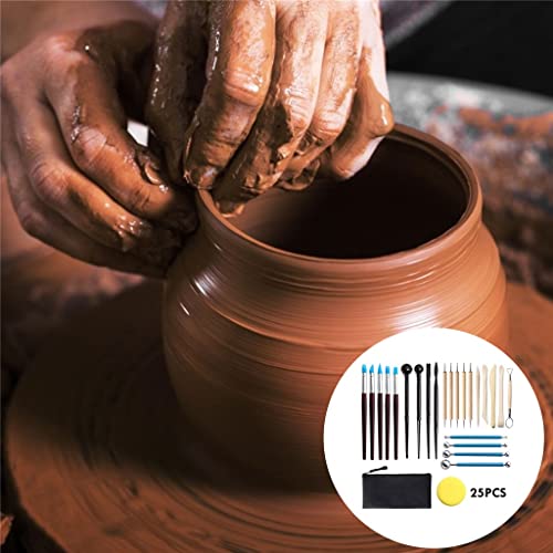 OISNGWNG 25pcs Polymer Clay Tools Sculpting Kit Sculpt Smoothing Wax Carving Pottery Ceramic Shapers Modeling Carved Tool Set