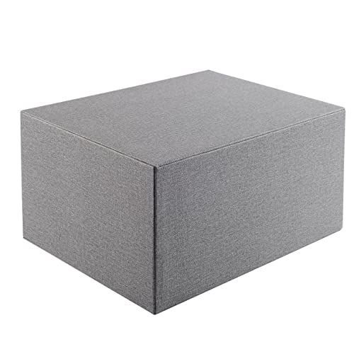 RHCSZ Cloth-effect Faux Leather Desk Organizer File Cabinet Executive Office Supplies Desktop Filing A4 Contract Document Stackable Storage Box with 3 Drawers (Grey)