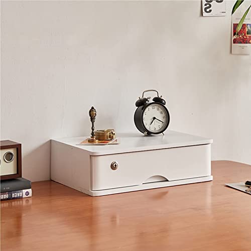 ntumLeap Wooden Desktop Storage Box with Drawers-Lockable File Organizer,Height Adjustable Monitor Stand,File Cabinet for Home Office,Solid Wood Drawer Chest,E-1 Drawer