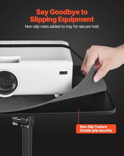 VEVOR Projector Stand, Projector Floor Stand with Adjustable Height 30.3 to 63.4 inch, 360° Horizontal Rotation Projectors Cart for Meetings, Outdoor Movies, Video Stand, Gimbal Mount or Tray Support