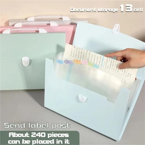2pcs A4 Expanding Wallet File Folder, 13 Pockets Document Storage Organizer for Office