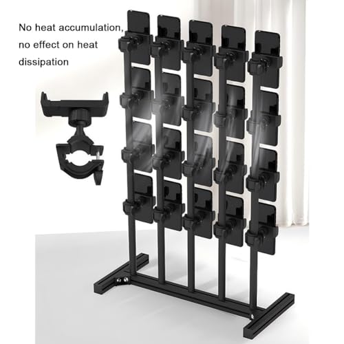 Rygcrud Multiple Phone Stand for Desk, Phone Holder Group Control Display Height Adjustable for Live Streaming, Retail, Studio(5)