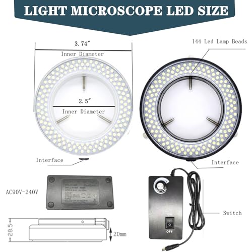 TreochtFUN Microscope Light 144 Led Ring Illuminator Beads