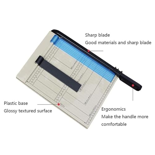 TsoLay A4 Paper Trimmer, 12" Cut Length Guillotine Paper Cutter with Safety Guard and Blade Lock, 12 Sheet Capacity, Durable Metal and ABS, Lightweight Easy to Use for Home or Small Business