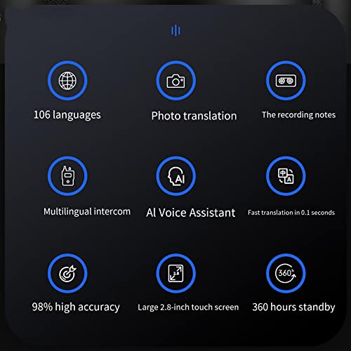 Language Translator Portable Instant Translator Device - Portable Two Way Voice Interpreter, Portable Foreign Language Translators Device, Portable Languages Two Way Instant Voice Translator Effi
