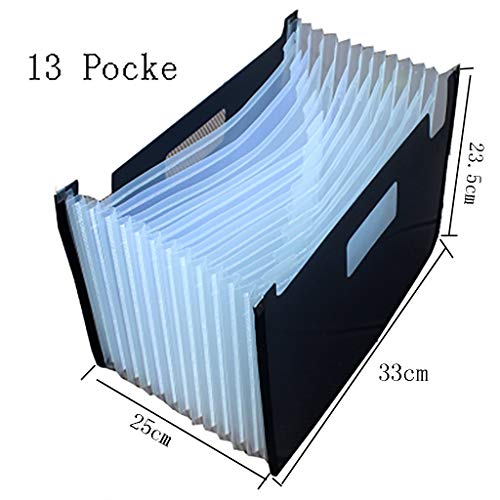 Expanding File Folder with Lid, Expandable Filing Organizer, 13/24/37/48/60/72 Pockets Accordion Wallet Folder Portfolio with Tags for A4 and Letter Size Paper, Documents Folder (Size : 13 Pocke)