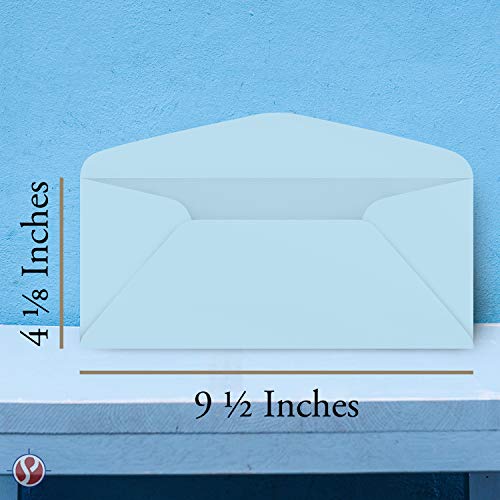Premium Pastel #10 Business Envelopes – for Holiday, Office, Invoices, Letters, Mailings| 4 1/8 x 9 1/2 Inches | 500 Per Pack (Blue)