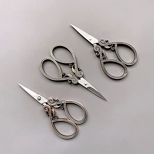 DSWMY Craft Scissors, Craft Scissors Retro Style Embroidery Antique Vintage Cutter Cross Stitch Sewing Tool Stainless Steel