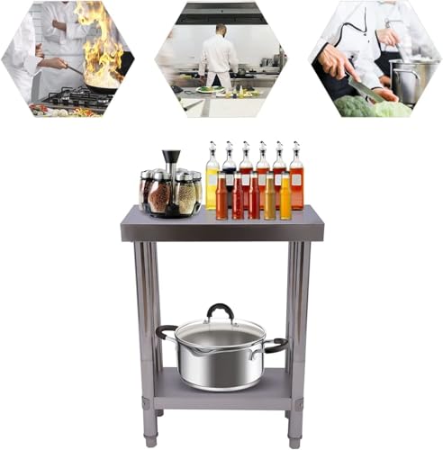 Stainless Steel Table for Prep & Work, Commercial Heavy Duty Food Prep Worktable with Undershelf for Restaurant, Home and Hotel