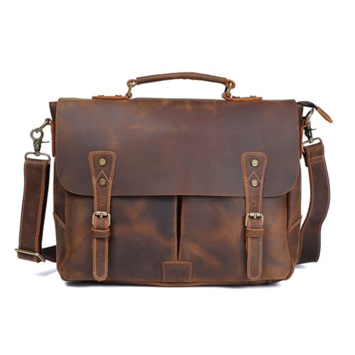 MVNOIRE Messenger Bag Male Handheld Briefcase Leather Shoulder Computer