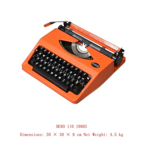 VHUYGK Hero Mechanical Manual Typewriter,English Typewriter with Original Carrying Case,Smooth Keys for Easy Typing Manual Typewriter Ideal for Writers, Collectors, and Children's Gifts(01)