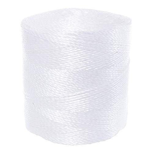 White Polypropylene Tying Twine - 1 Ply, 6,500 Feet - Lightweight Utility Cord for Bundling